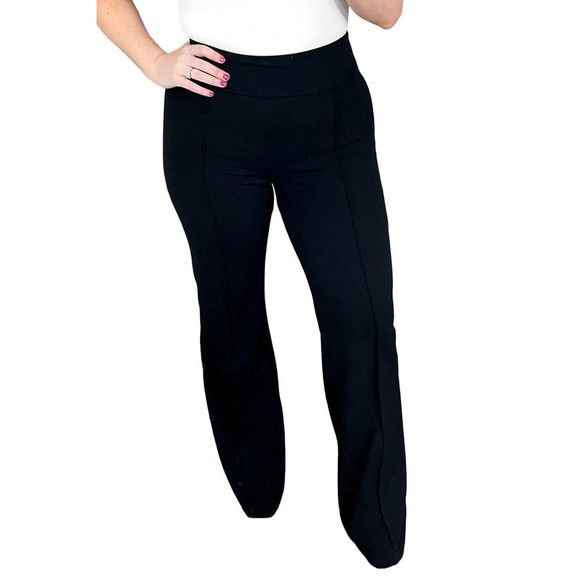Azura Exchange  Black Exposed Seam Straight Leg Plus Size Pants - Picture 5 of 6